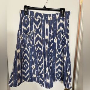 Mata Traders Indigo and Cream A-Line Skirt